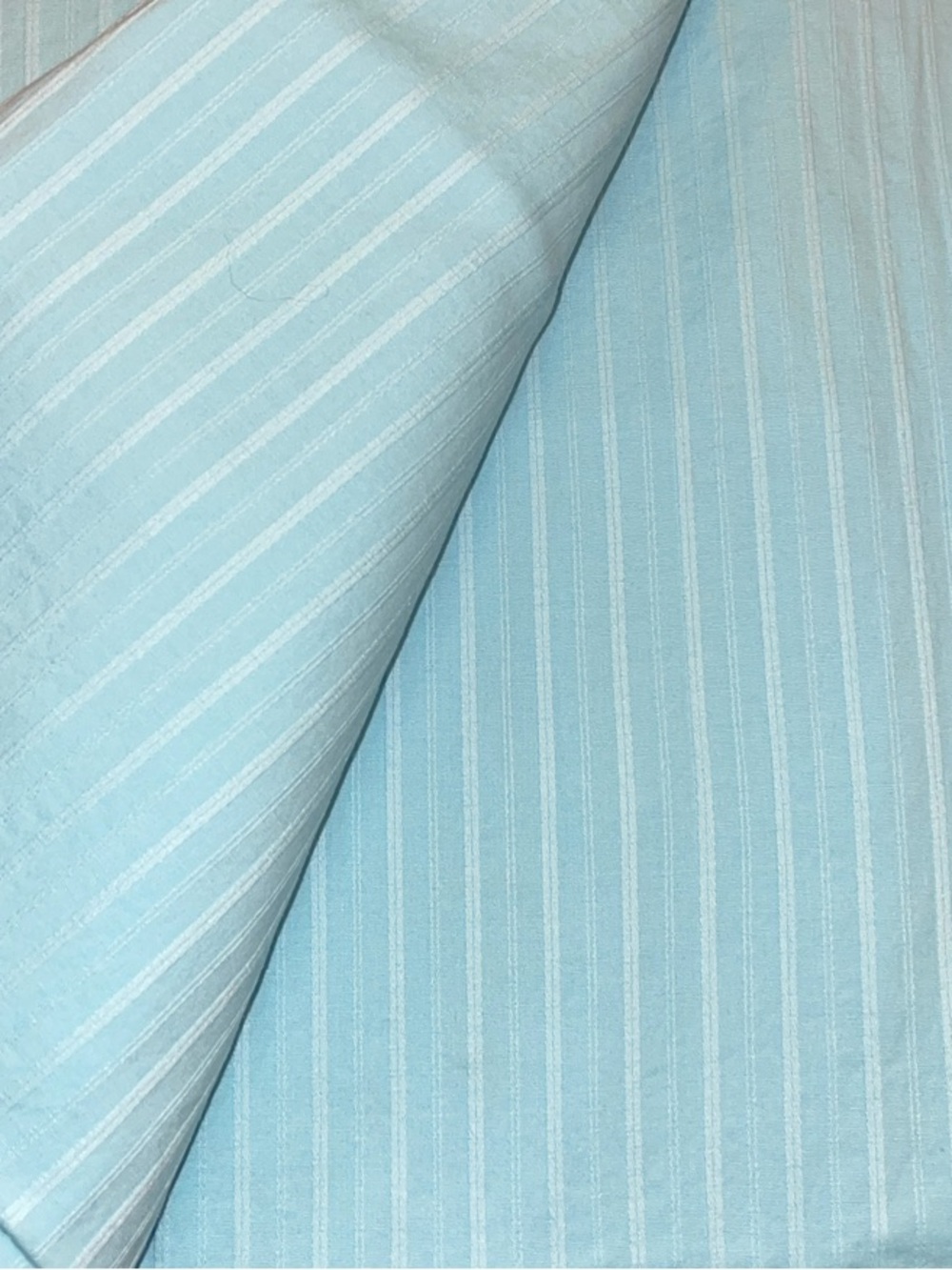 4 YARDS New Aqua Pinstripe Fabric - Soft Corded Cotton Lycra Woven